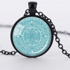 Blue Glass Cabochon Witchcraft Pendant Necklace