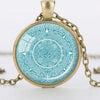 Blue Glass Cabochon Witchcraft Pendant Necklace