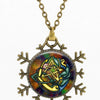 Snowflakes Colorful Glass Witchcraft Pendant Necklace