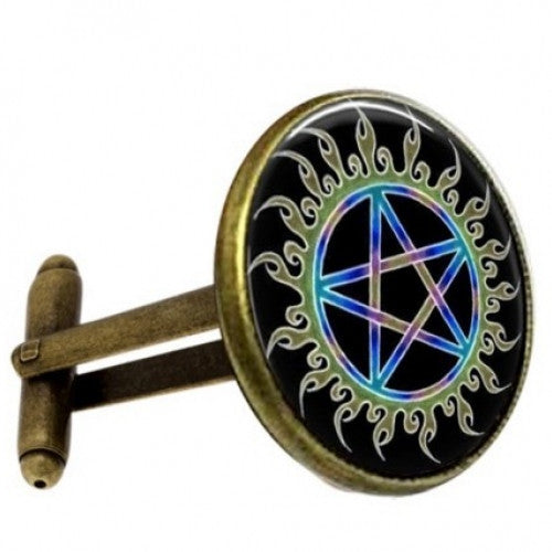 Sun Pentagram Witchcraft Cufflink